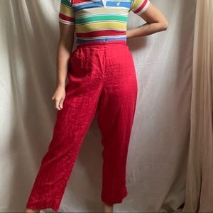 Red Flax Linen Pants